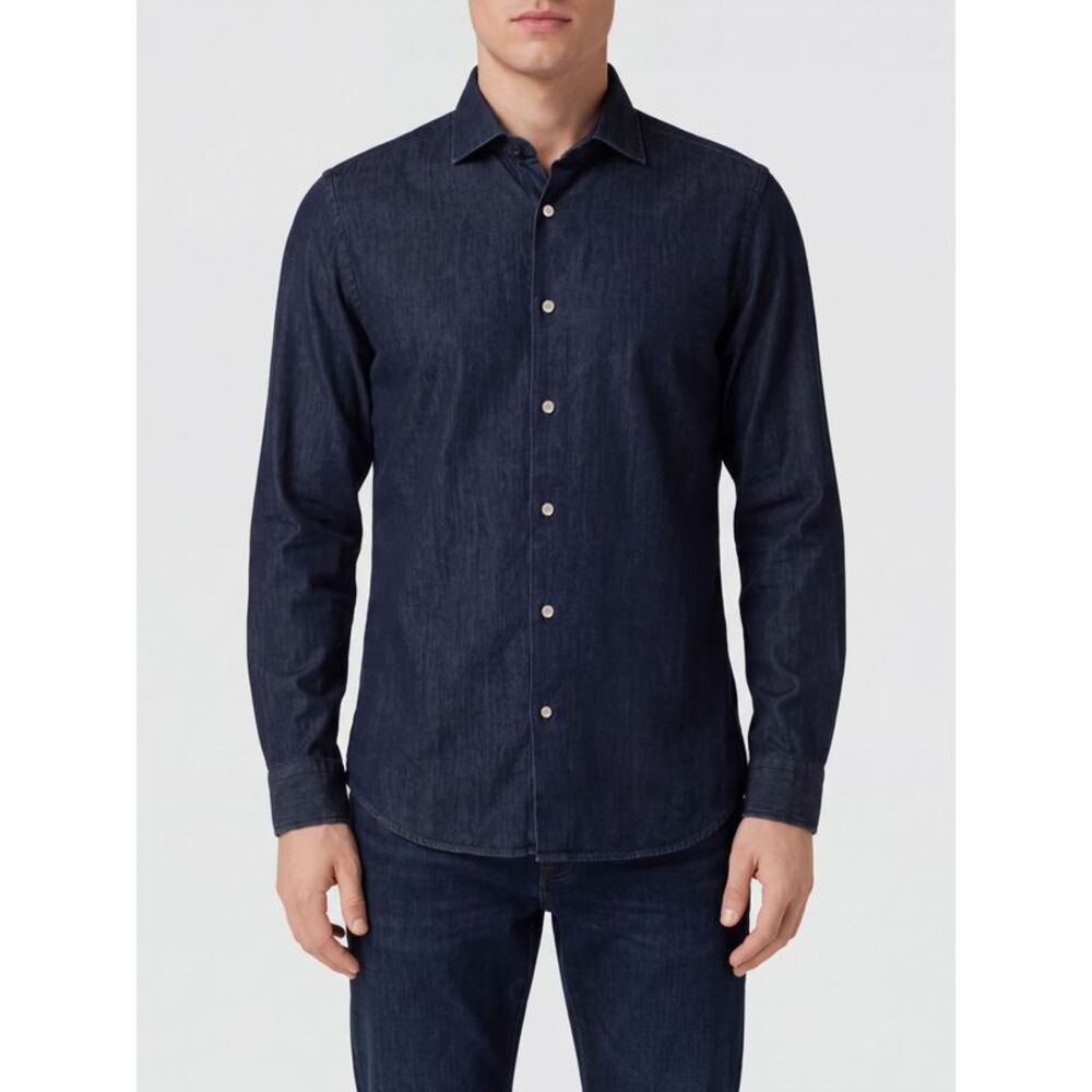 Eleventy Men Slim Fit Long-Sleeved Cotton Shirt Eleventy With French Collar